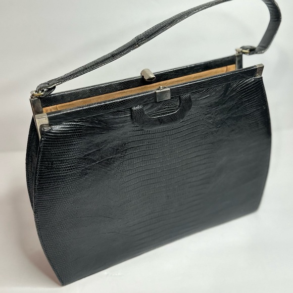 Antique 1930’s lizard skin kisslock handbag - Picture 1 of 12